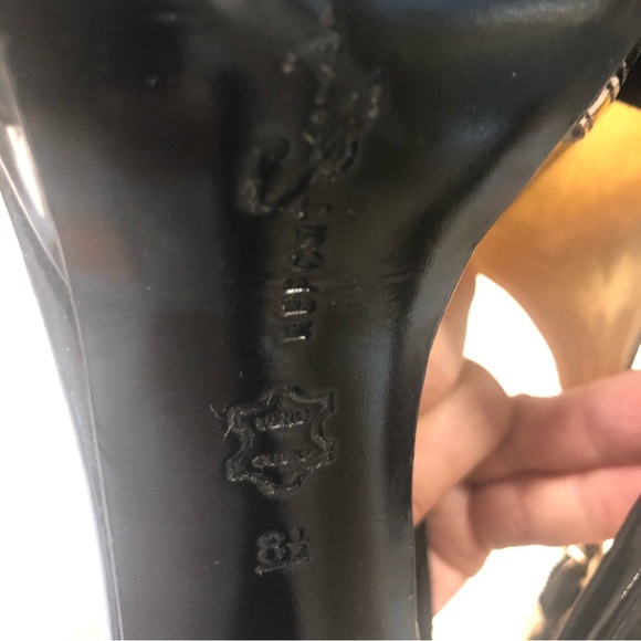 Report Signature black patent peep toe sandals, elegant!  Size 8.5. - Picture 13 of 16